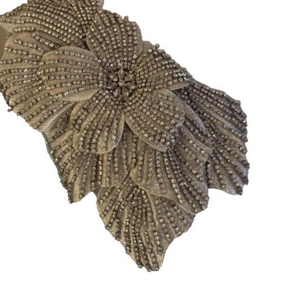 Mac Duggal 11810 Crepe One Shoulder‎ Gown With Crystal Flower Powder Blue Sz 6 - Picture 9 of 10